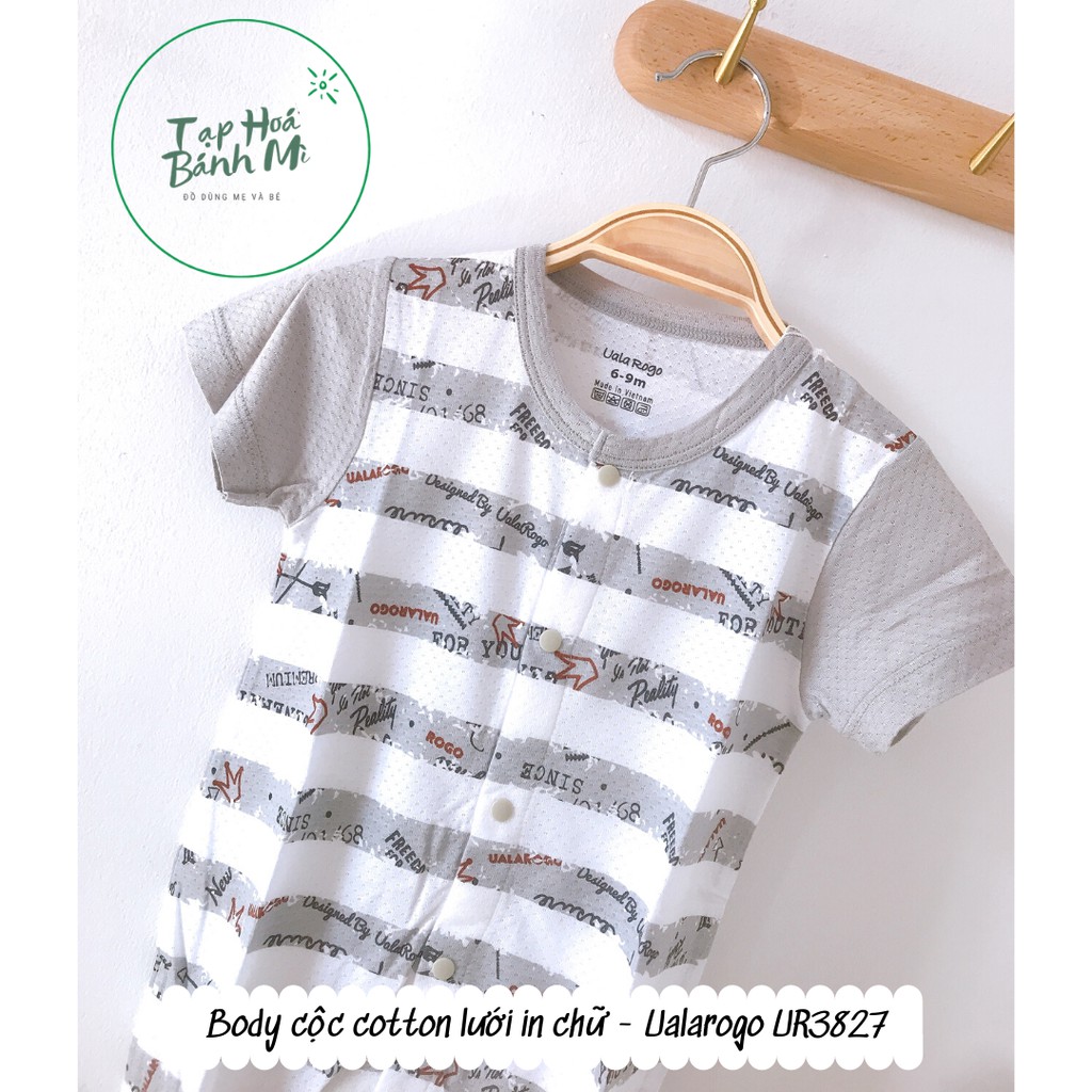 Body đùi Ualarogo cotton lưới in chữ