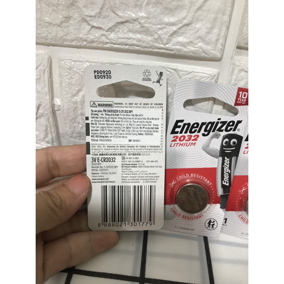 Vỉ 1 Viên Pin CR2032 Energizer - Hàng Chính Hãng