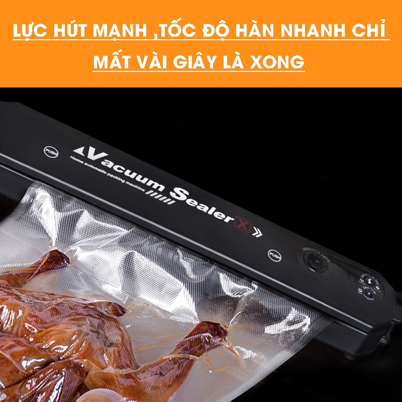 Máy Hút Chân Không Đồ Ăn, Thực Phẩm Đa Năng Kèm Hàn Miệng Túi Tiện Dụng (Tặng 10 Túi Hút)