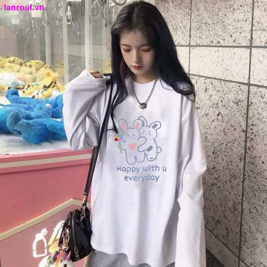 Girlfriends long-sleeved T-shirt women s autumn 2020 new Korean version of the college style loose cartoon print on clothes ins tide