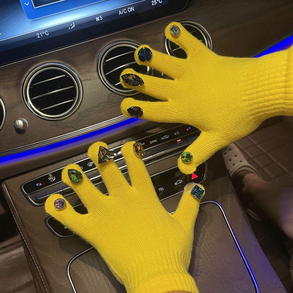 Găng Tay Len Dệt Kim WMES15H Thời Trang Thu Đông Cho Nữ