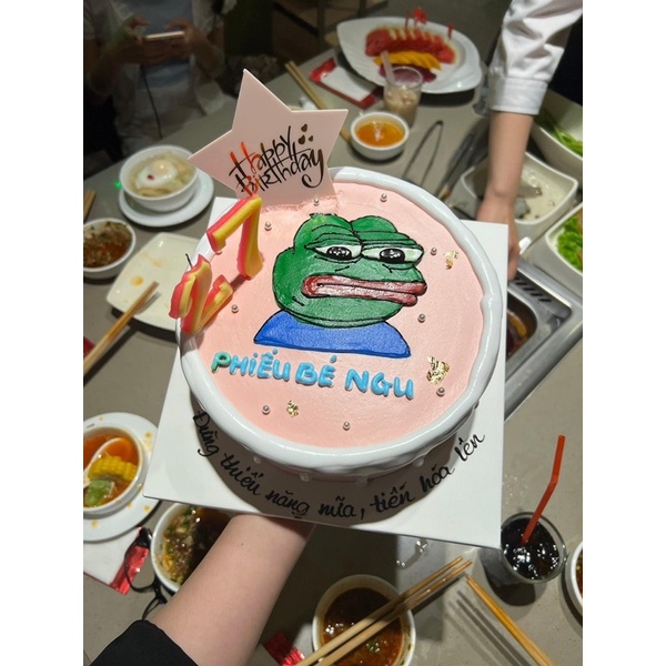 Bánh kem vẽ cốt bánh 14cm