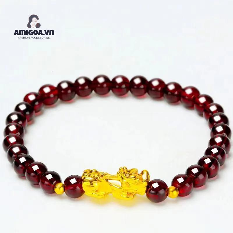 ✨✨Vòng Tay Chuỗi Hạt May Mắn Mạ Vàng Với Sáu Chữ Cái