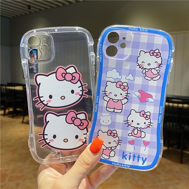 Ốp Điện Thoại Dẻo Họa Tiết Hoạt Hình Hello Kitty Cho iPhone 6 6s 7 8 Plus X XR XS Max 11 12 13 Pro Max SE 2020