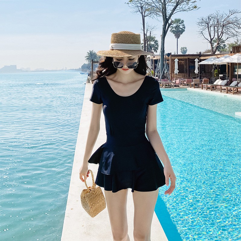 Đồ bơiÁo tắm suối nước nóng phụ nữ mỏng và che bụng bảo thủ váy một mảnh kiểu fan hâm mộ cổ tích mới 20211