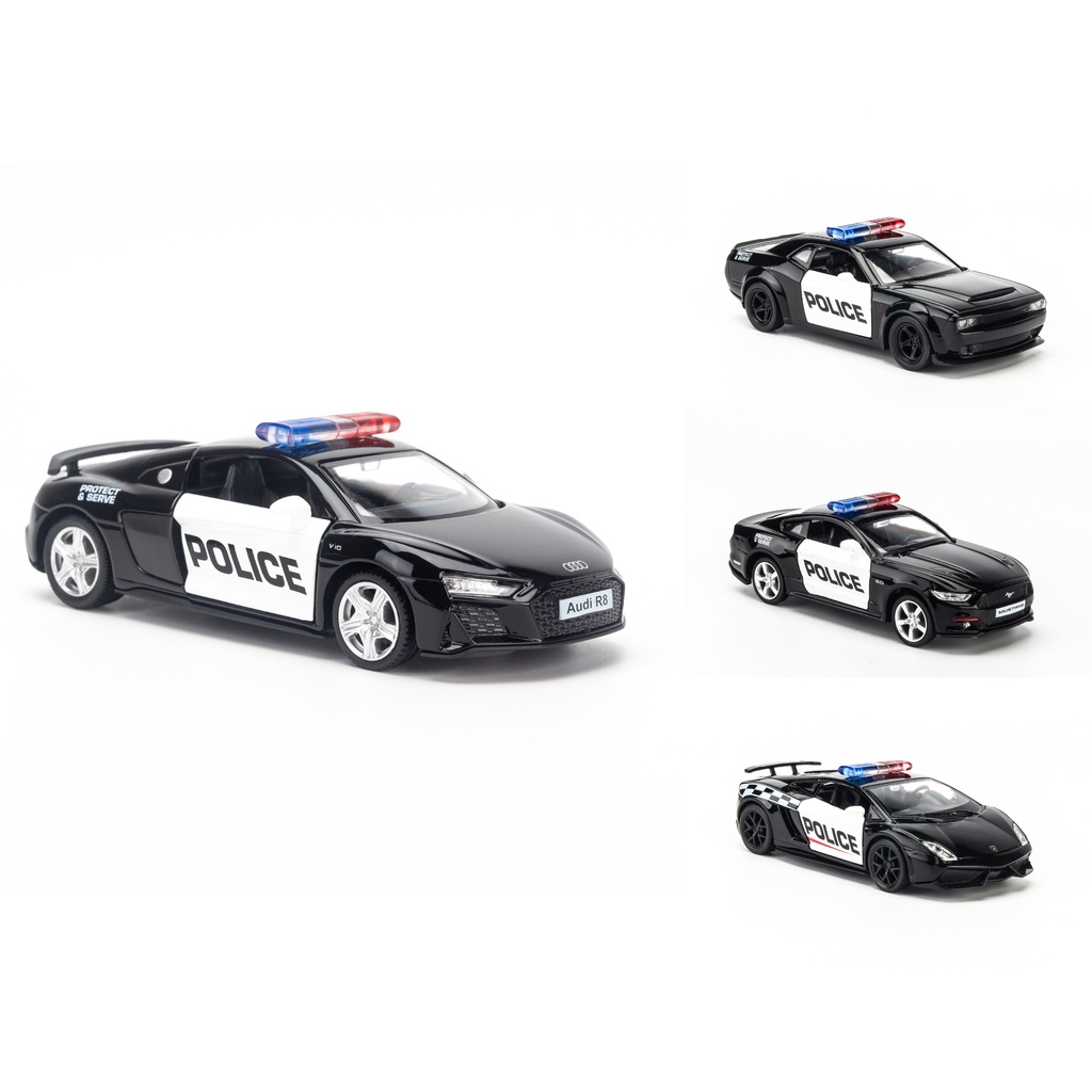 Mô hình xe cảnh sát Lamborghini Gallardo, Dodge Challenger, Ford Mustang 1:36