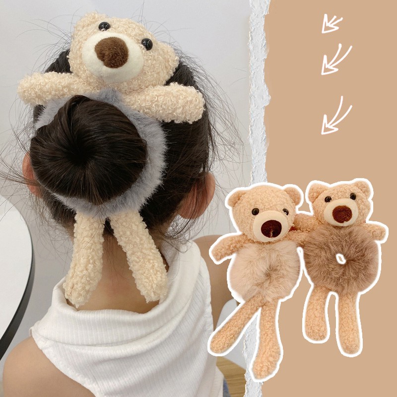 Dây Cột Tóc Hình Gấu Bông Hoạt Hình Phong Cách Hàn Quốc Xinh Xắn, Siêu Dễ Thương, Cột Tóc Gấu Cho Bé - LAI'S STORE