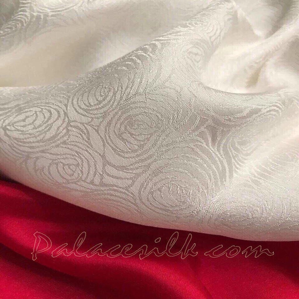 Vải lụa tơ tằm may  áo dài HOA HỒNG Palacesilk, dệt thủ công, khổ 90cm