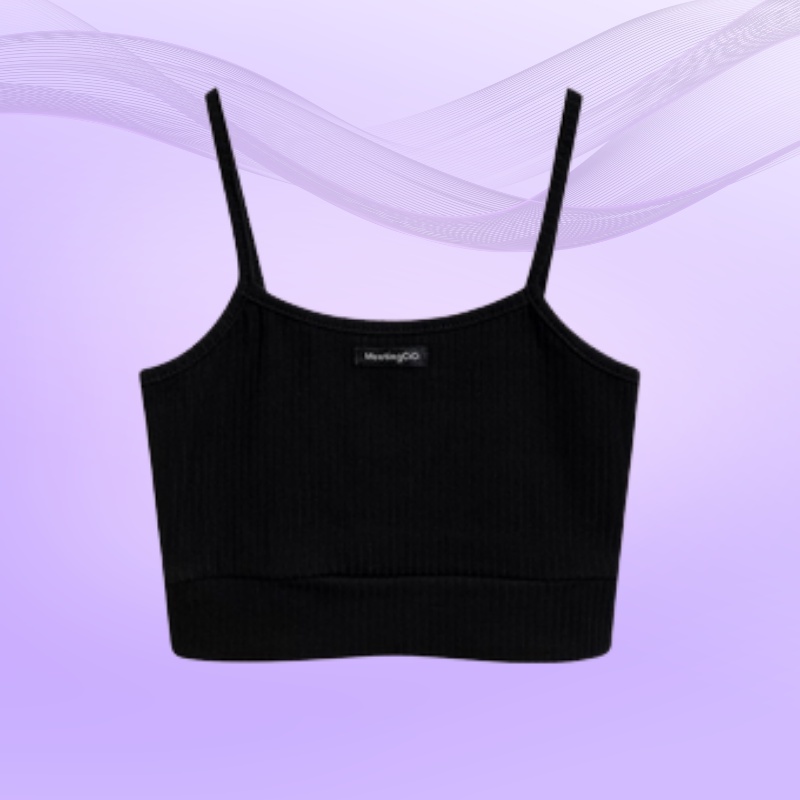 Áo lót ngực cotton gân tăm co dãn kiểu basic xinh xắn DORIS - 6703