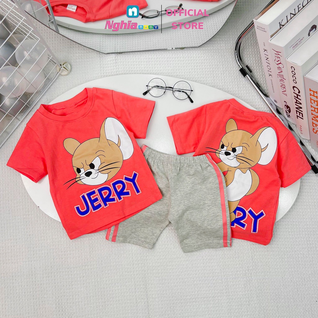 Đồ bộ bé gái quần lửng thun cotton NGHĨA BABY dành cho bé mặc nhà mùa hè