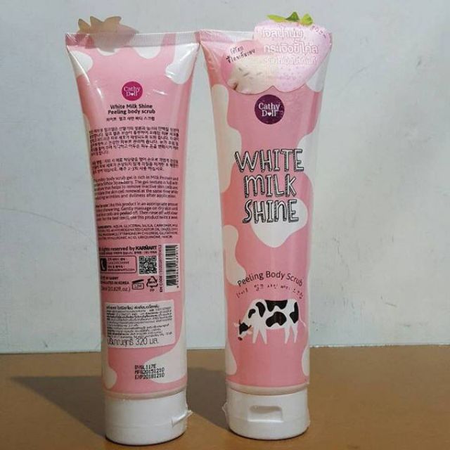 Tẩy Tế Bào Chết Toàn Thân Trắng Da Sữa Bò Cathy Doll White Milk Shine Peeling Body Scrub (320ml)