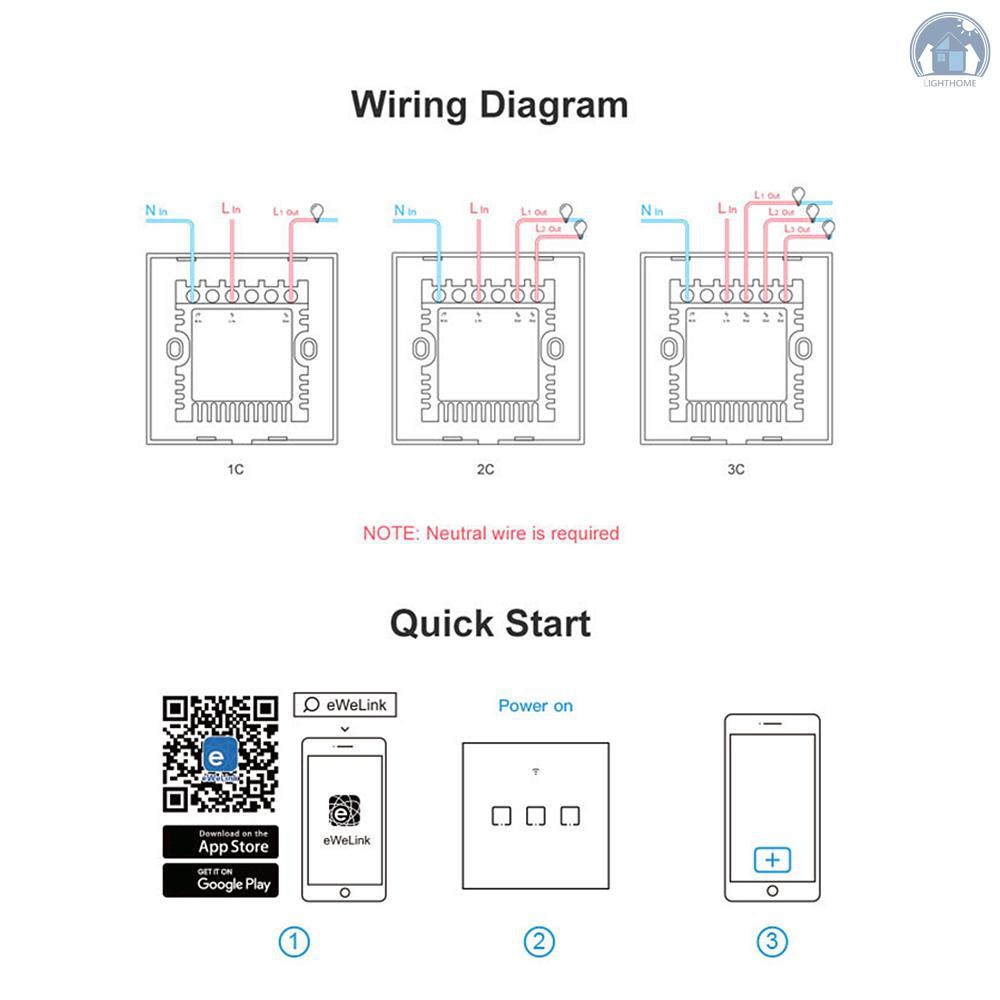 Công Tắc Cảm Ứng Thông Minh Sonoff 1 / 2 / 3 Gang Tx Cho T0 Eu / Uk Ac100-240V