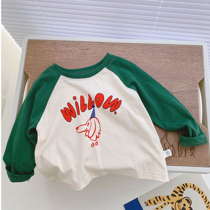 Áo Thun Tay Dài 100% Cotton In Họa Tiết Hoạt Hình Thời Trang Mùa Thu Cho Bé Trai Và Gái