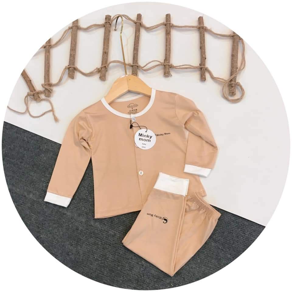 Bộ Dài Tay Minky Mom Chất THUN LẠNH Mở Cúc Phối Màu Cực đẹp Cho Bé TD-TR05