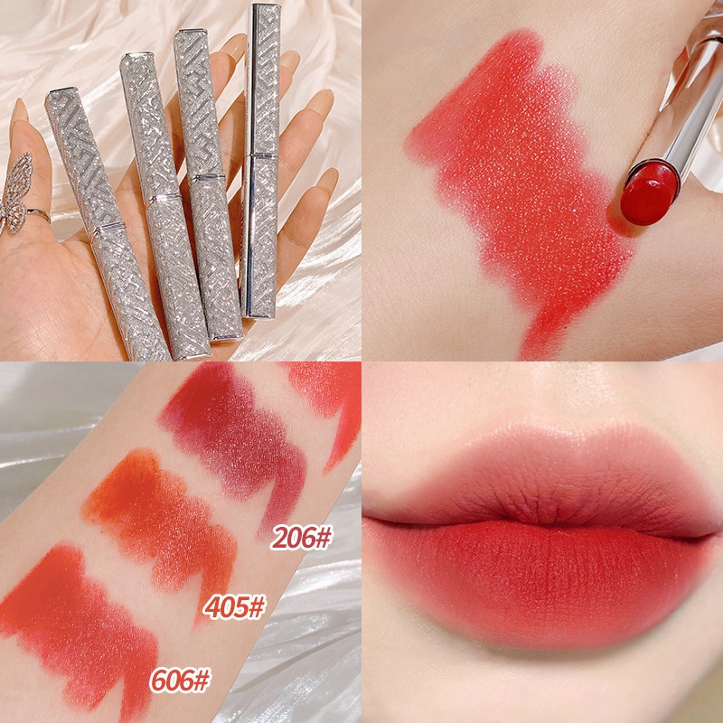 Son matte dưỡng ẩm lâu trôi, cốc chống dính chống thấm nước, thiết kế vỏ trắng sang trọng-URBHR-405
