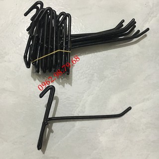 Móc Sắt 100 Chiếc Dài 10Cm Tay Cài Lưới Sơn Đen Treo Phụ Kiện