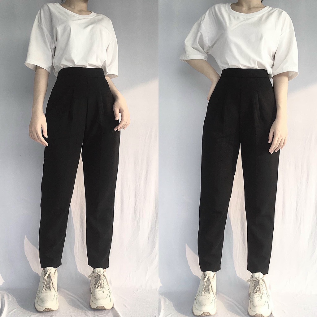 Quần Tây Nữ Công Sở Quần Baggy Có Lưng Thun Phía Sau Dễ Mặc Phom Chuẩn Vải Vitex Dễ Phối Đồ
