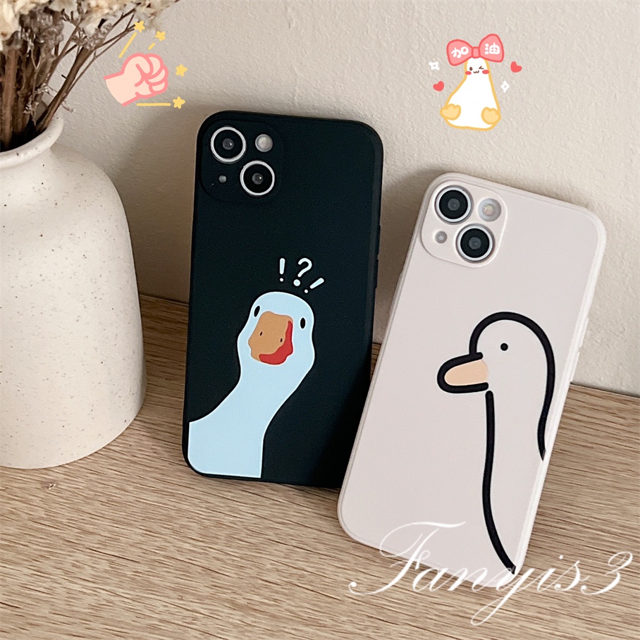 Ốp Điện Thoại Mềm Hình Vịt Vui Nhộn Cho iPhone 14 13 12 11 Pro Max X XR Xs Max 7 8 Plus SE 2020