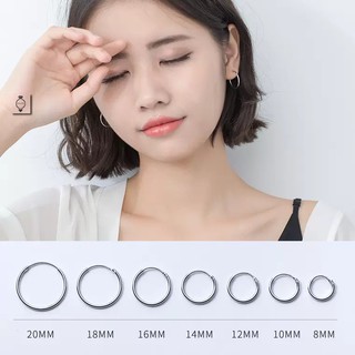 Bông tai tròn Bạc ý 925 khuyên tai nam nữ