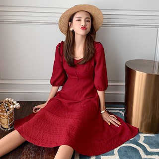 Đầm chiffon tay lỡ phong cách Hàn Quốc thanh lịch