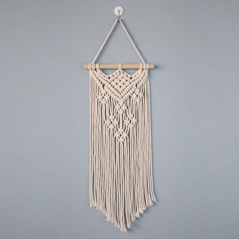 Thảm Macrame Đan Tay Treo Tường Trang Trí 25*73CM