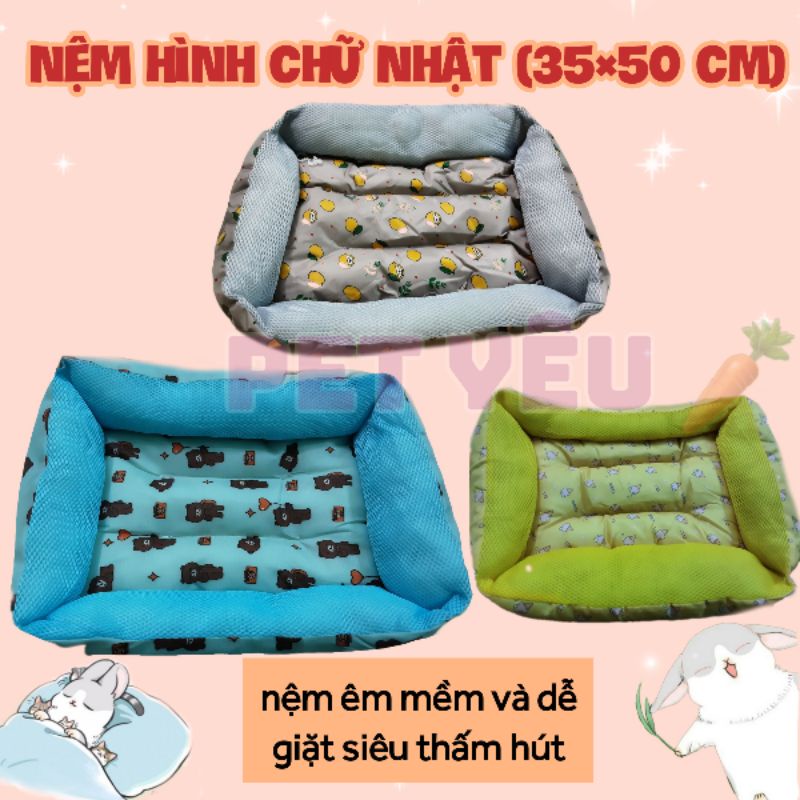 Nệm ngủ chữ nhật (35×50 cm)❤️FREESHIP❤️dành cho thú cưng thỏ bọ chinchilla sóc chó mèo
