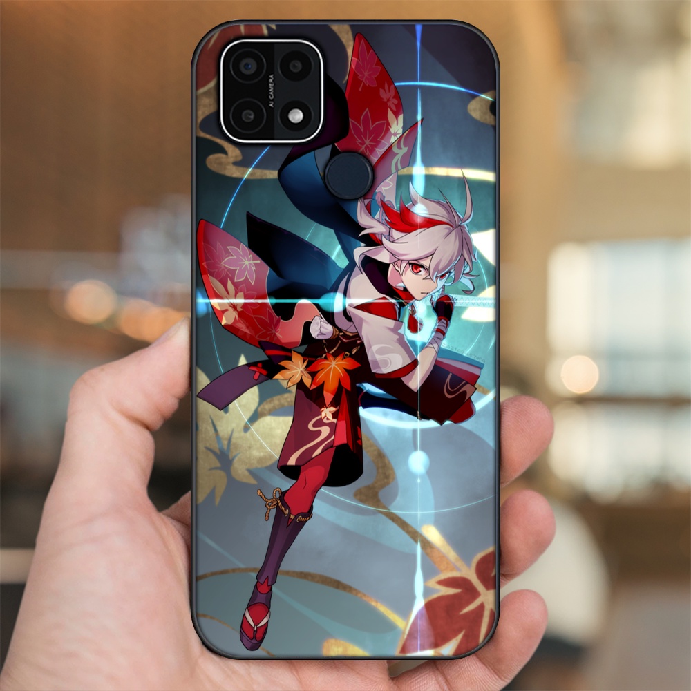 Ốp lưng Oppo A15, A15s viền đen in hình Kazuha Genshin Impact