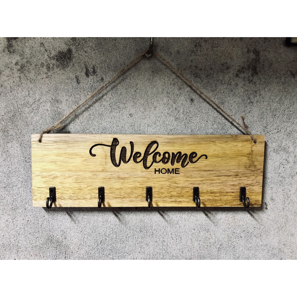 Bảng Treo Chìa Khóa Gỗ Tự Nhiên Decor, Móc Treo Chìa Khóa Gỗ