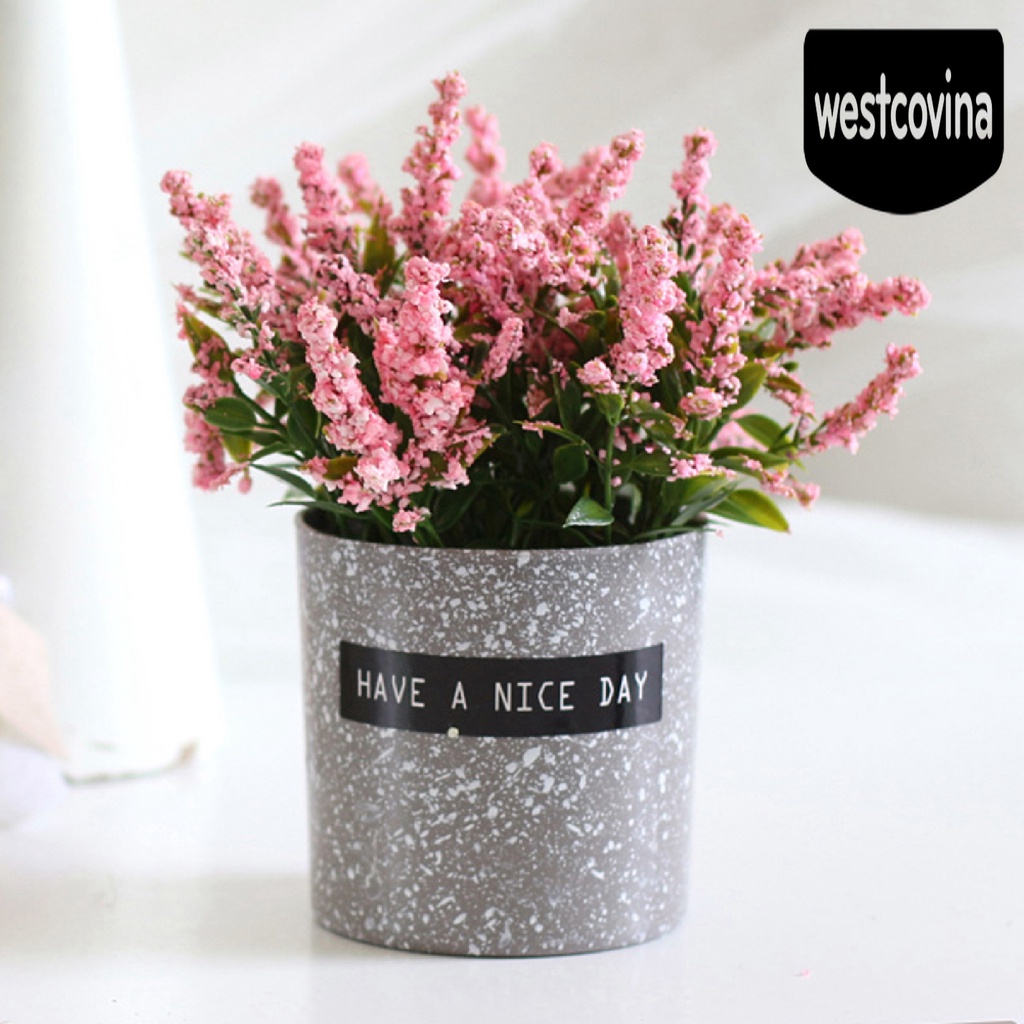 [Hot]☀ 1 Chậu Hoa Oải Hương Nhân Tạo Bằng Nhựa Để Bàn Trang Trí