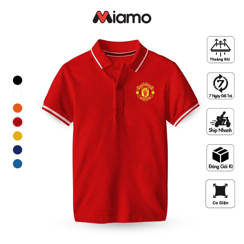 Áo thun polo unisex Miamo CLB Manchester United basic phom ôm thoải mái, vải ko nhăn xù dành cho nam nữ MO10