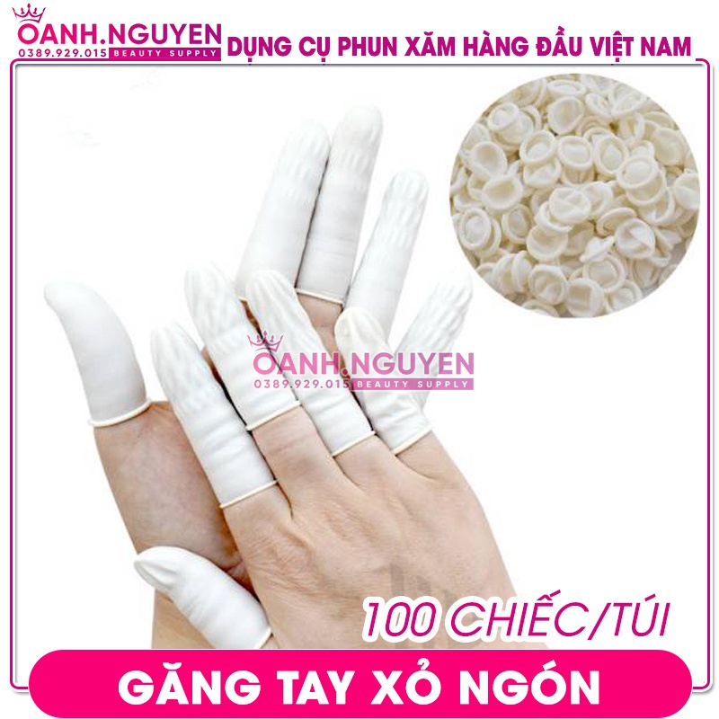 Găng Cao Su Xỏ Ngón (100 c/túi)/ Găng Tay Phun Xăm Xỏ Ngón