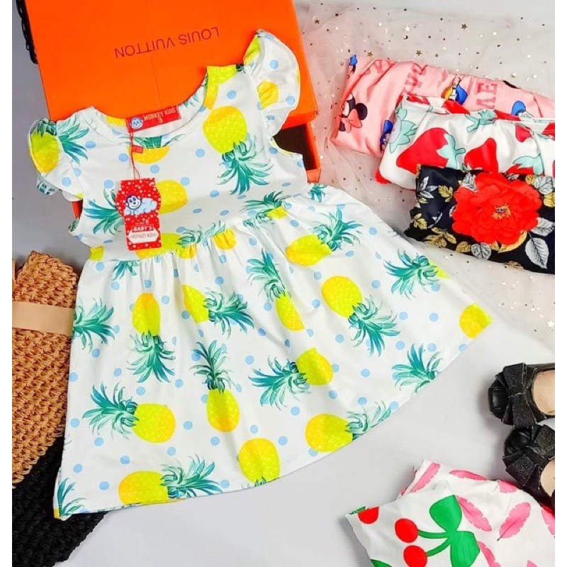 Bộ bánh bèo tay cánh tiên thun cotton quần xòe cho bé gái - Bộ bé gái - FREESHIP