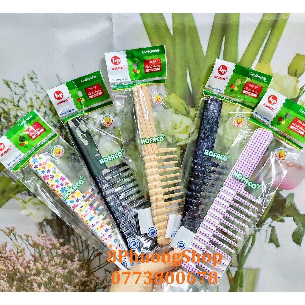 Lược thưa răng to, chải tóc uốn, tóc ướt Hofaco HPG71