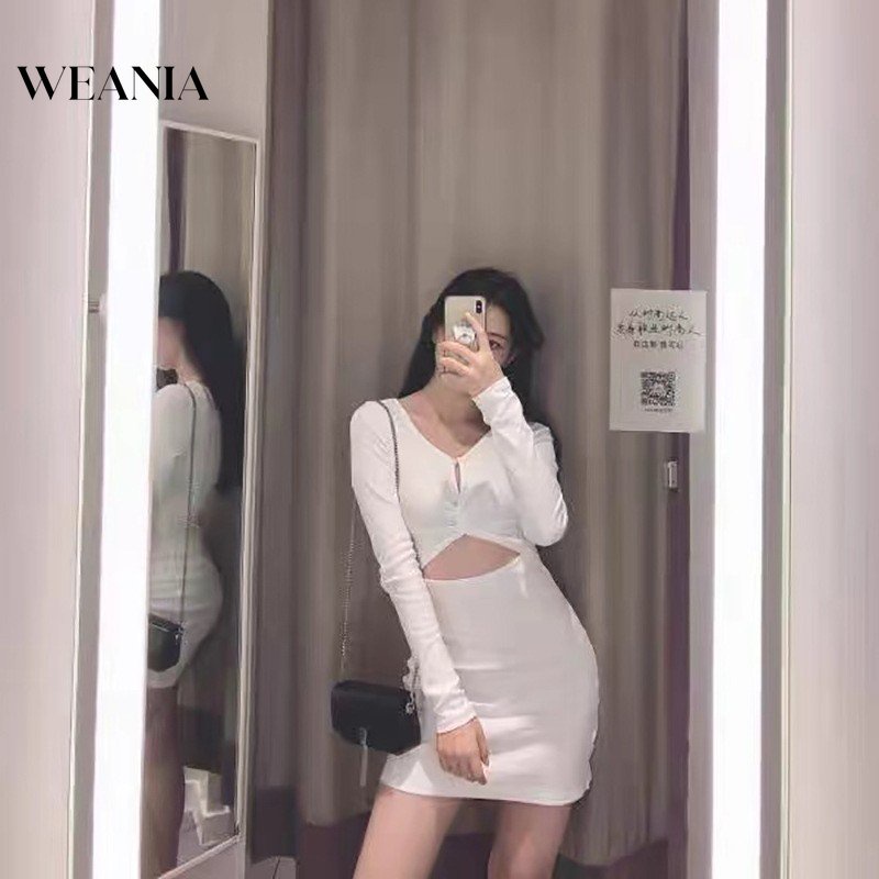 Đầm Tay Ngắn Cổ Chữ V Thắt Nút Quyến Rũ Thời Trang Cho Nữ