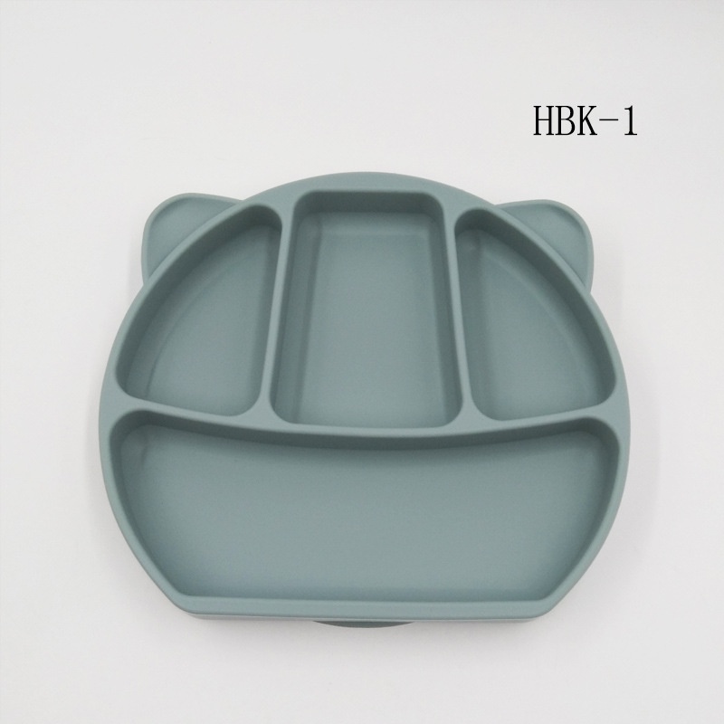 Khay ăn silicol 4 ngăn hình gấu chống đổ cho bé [NHADAU]