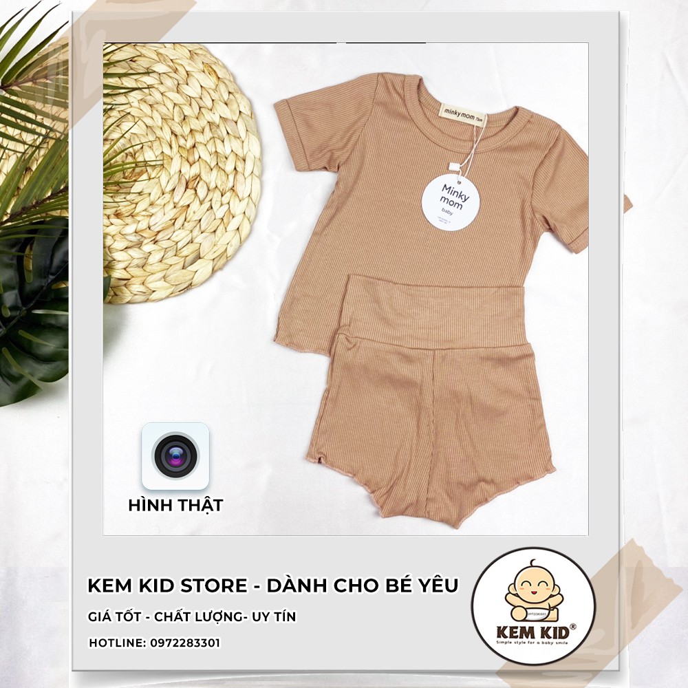 Bộ Minky Mom Thun Len Gân Chip, vải thun lạnh siêu mát, mềm mịn thấm hút mồ hôi cho bé
