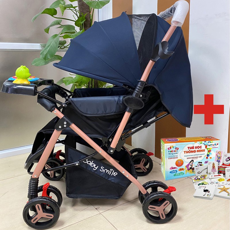 Xe đẩy gấp gọn HT 105 - 2 chiều 3 tư thế đa năng, kiểu dáng sang trọng, dễ dàng mang theo