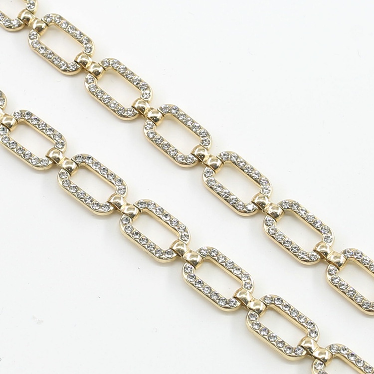 2022221     Chuỗi Dây Xích Bằng Hợp Kim Nhôm Đính Đá Trang Trí