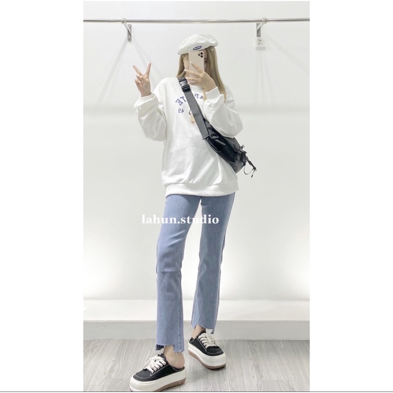 [ảnh thật ] quần jean cắt gấu cạp cao by LAHUN3890