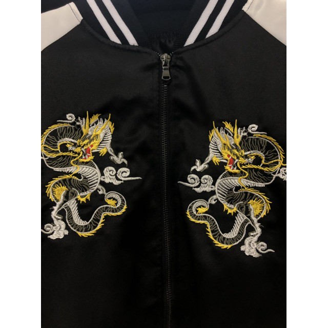 Áo khoác bomber unisex nam nữ họa tiết, form rộng, phong cách hàn quốc thiêu rồng, dù 2 lớp  | Leehoanggroup | BigBuy360 - bigbuy360.vn