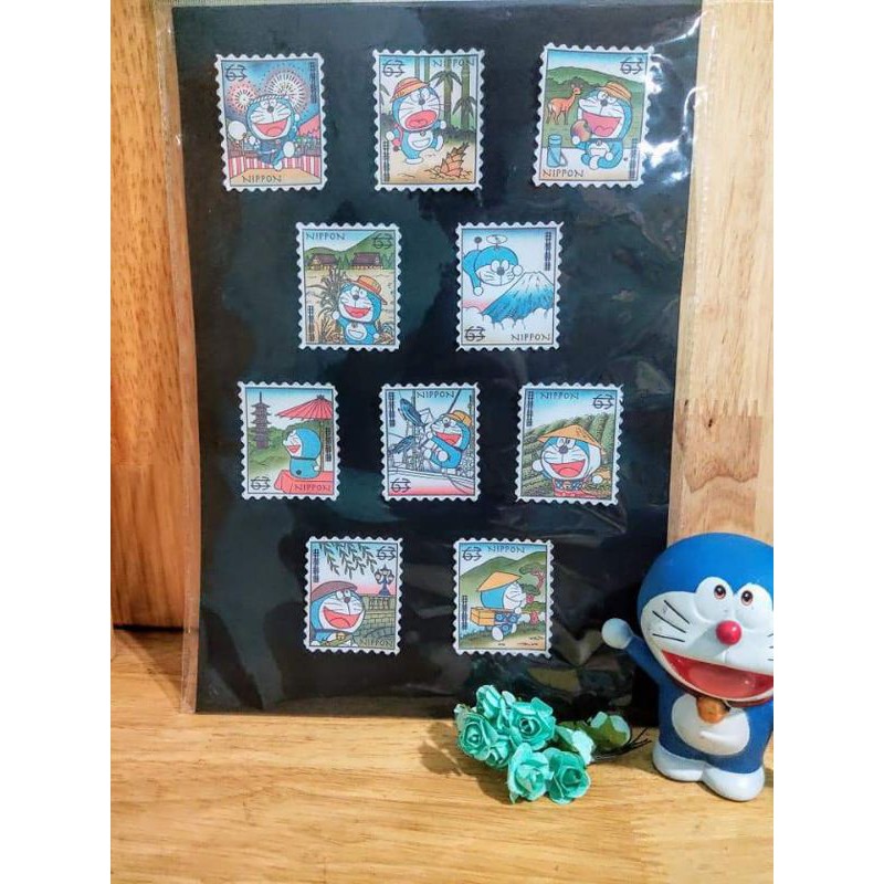 Bộ stamp kiêm sticker Doraemon du lịch