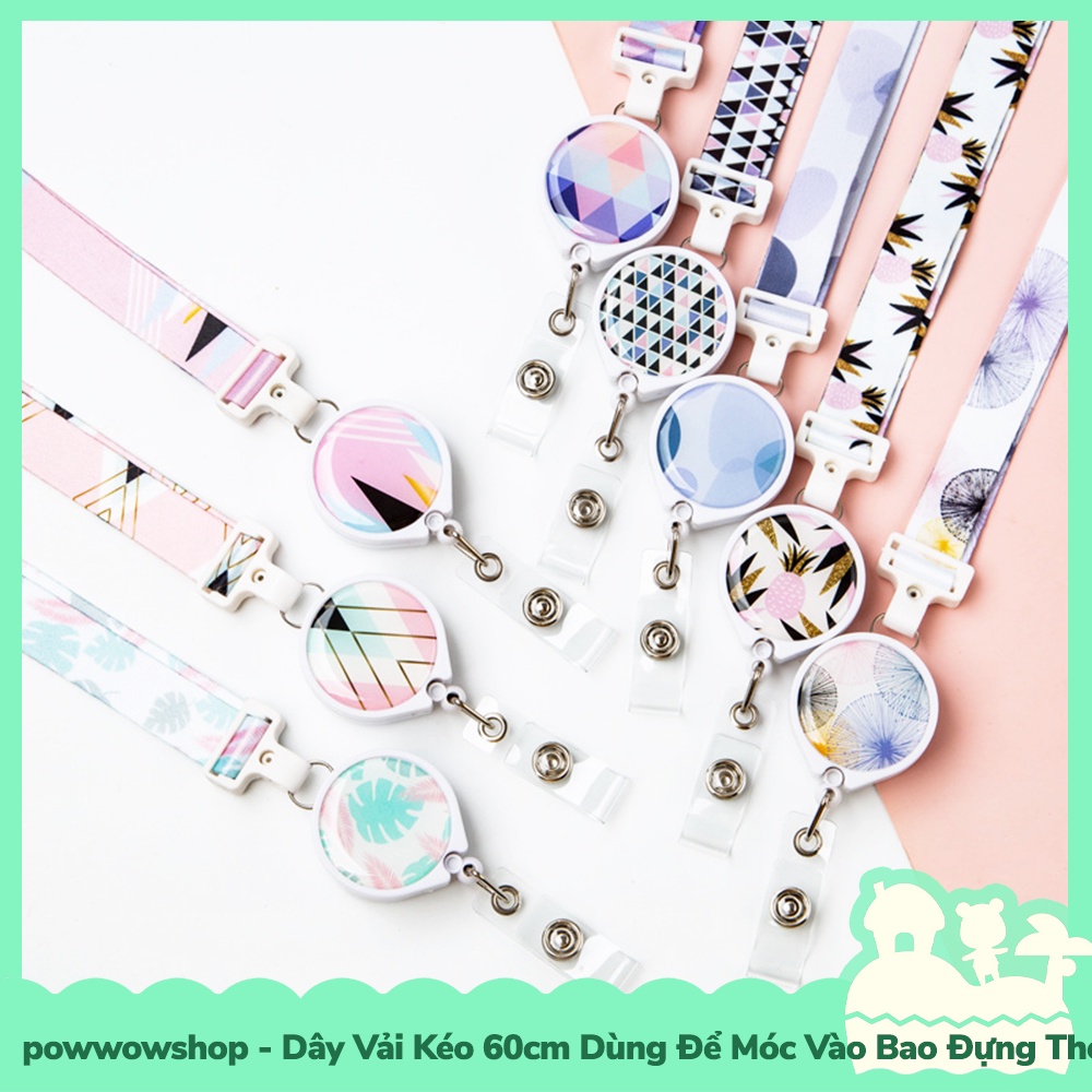 [Sẵn VN - Hỏa Tốc] Dây Đeo Vải Tơrua Kéo 42cm Dùng Móc Vào Bao Đựng Thẻ Nhân Viên Phong Cách Isometric Hình Học Đơn Giản