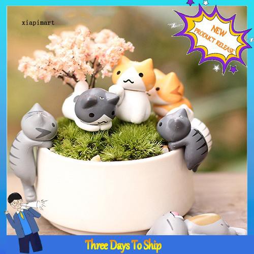 Bộ 6 mô hình mèo con đáng yêu dùng trang trí tiểu cảnh tiện lợi