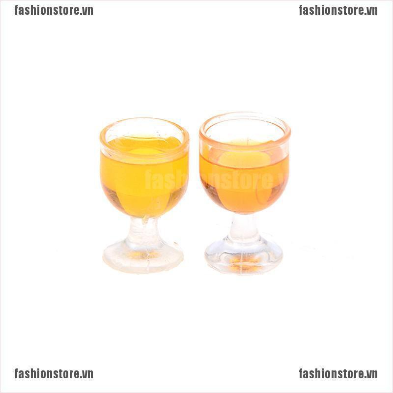 Set 2 Ly Rượu Vang Đồ Chơi Búp Bê Cỡ 1/12