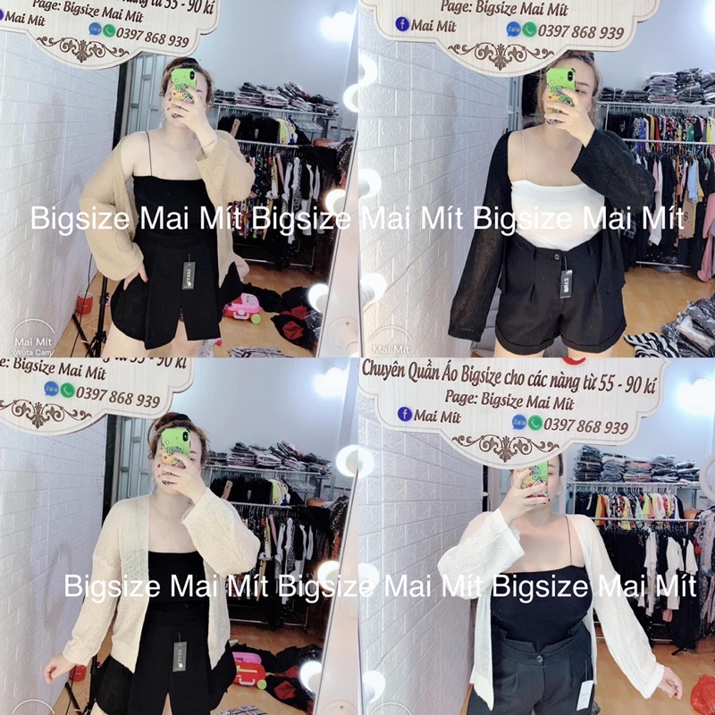 [BIGSIZE Mai Mít] Áo Khoác Len Mỏng 55-90Kg