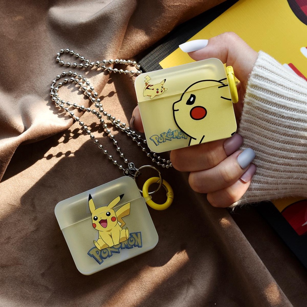 Vỏ Bảo Vệ Hộp Sạc Tai Nghe Airpods 1 2 Pro 3 2021 gen3 Bằng TPU PC Mềm Trong Suốt Chống Rơi In Hình Pikachu Dễ Thương
