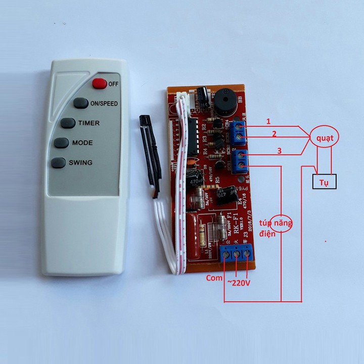 Bộ mạch điều khiển quạt từ xa (Điều khiển chữ tiếng Anh) - Esmarthome