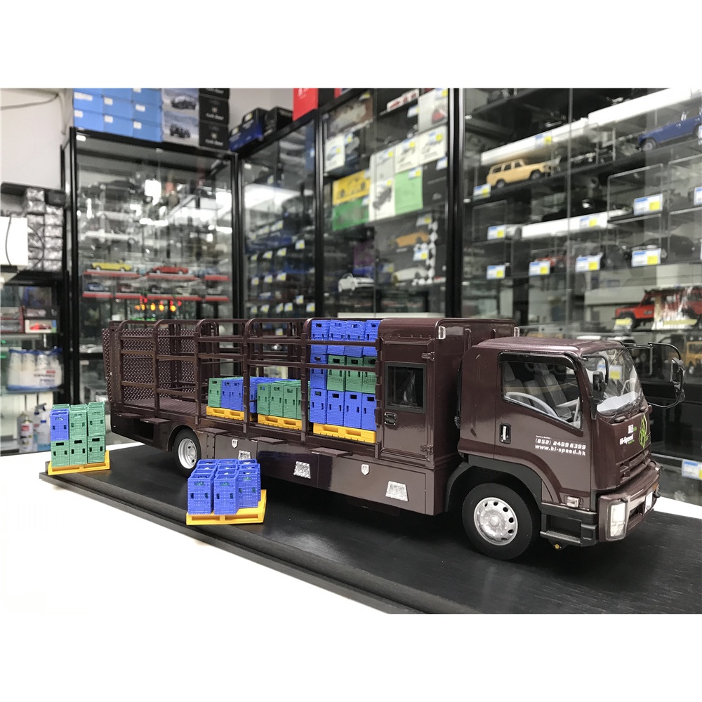 Đồ chơi trẻ em cho bé figure mô hình trưng bày trang trí deocor giá rẻ cao cấp chính hãng xe oto vận tải nước màu nâu 8c