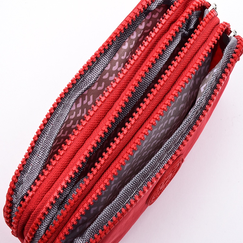 Ví cầm tay Chuwanglin bằng vải bạt 3 dây kéo cho nữ