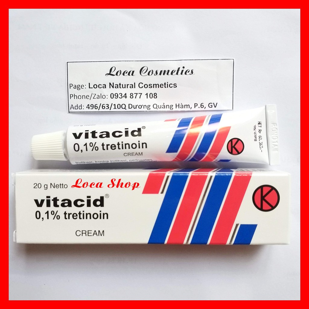 [SẴN AUTH] Tretinoin Vitacid 0.1% hỗ trợ giảm mụn và trẻ hóa da